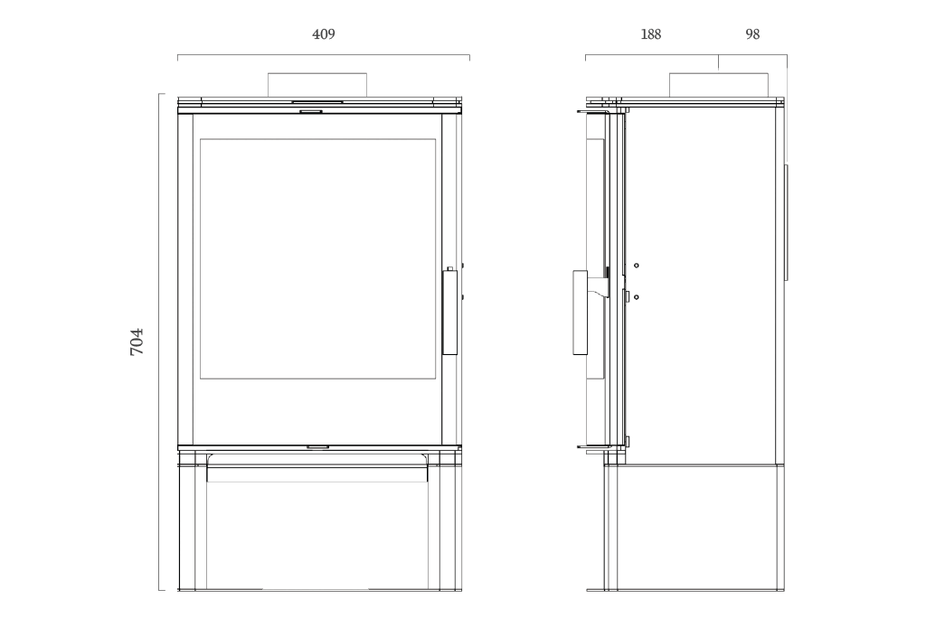 Panamera ECO Supreme Stove Dimensions