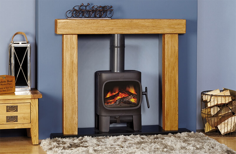 Non-Combustible Wood Effect Stove Surround and Beans